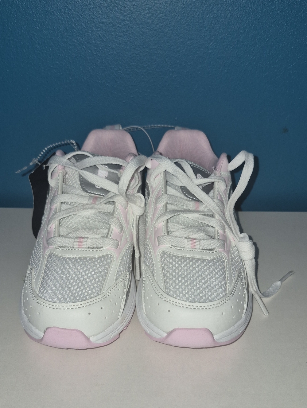 Hi-Tec Kids White and Light Pink Lace-Up Sneakers